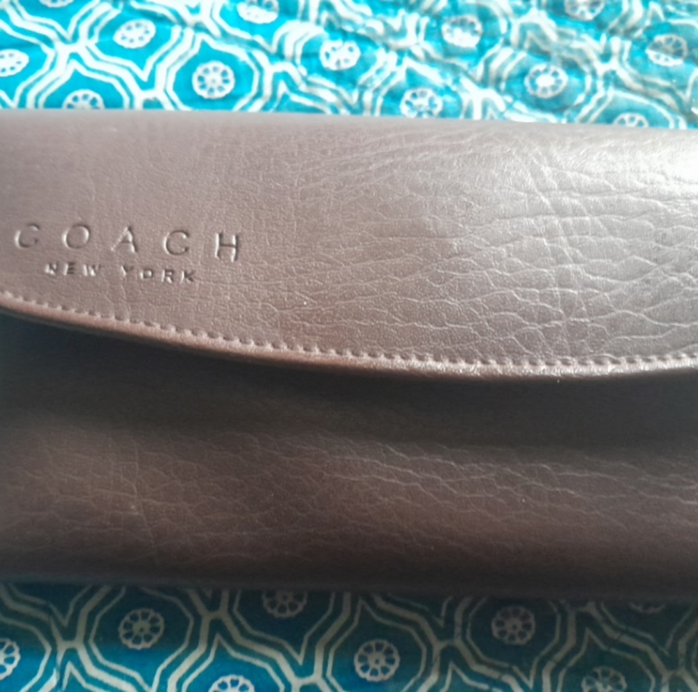 Coach Taupe Leather Clutch